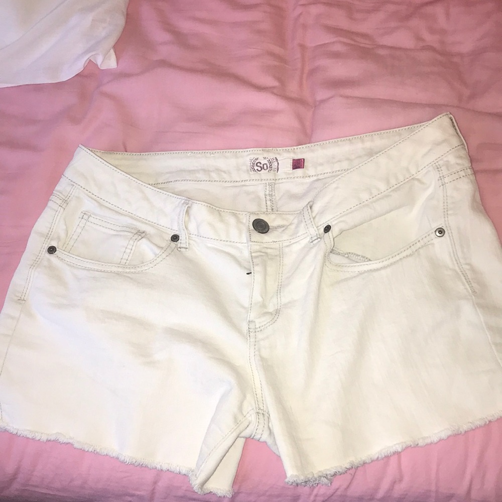Off White Jean Shorts